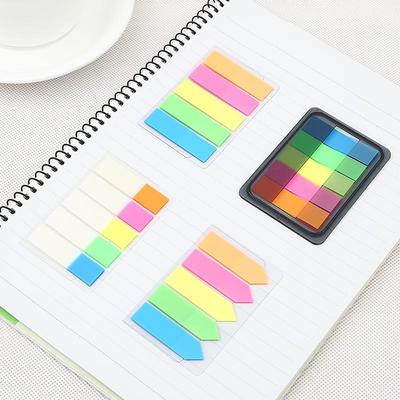 Transparente Haftnotizstreifen: Fluoreszierende Pfeile, Starker Klebstoff, Wiederverwendbare Index-Aufkleber