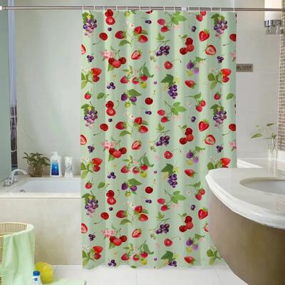 Fruit Things for the Bathroom Accessories Sets Luxury Shower Curtain Waterproof Folding Partition Curtains Bath Bedrooms