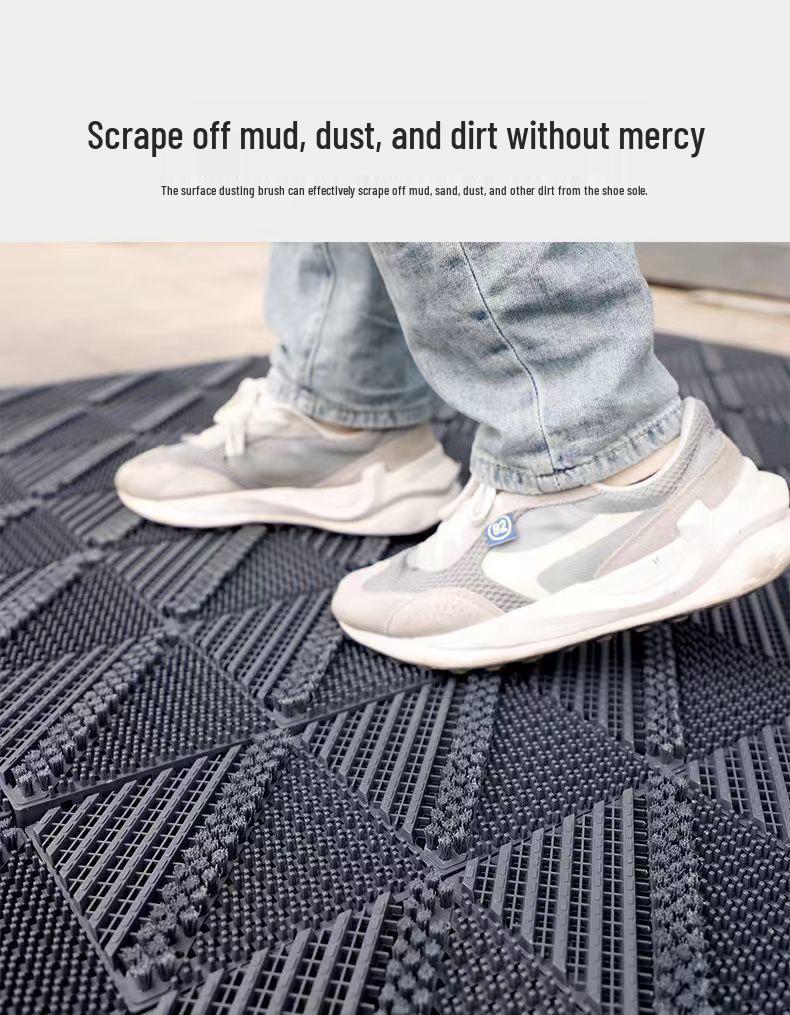 Commercial Anti-Slip Door Mat: Durable, Interlocking, Wear-resistant, Mud Scraper for Hotel & Office Entrances.