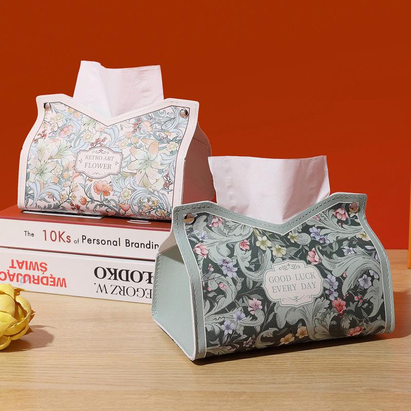 Leather Tissue Box For Home Living Room Decoration Car Tissue Box Bedroom Kitchen Desktop Light Luxury Napkin Holder
