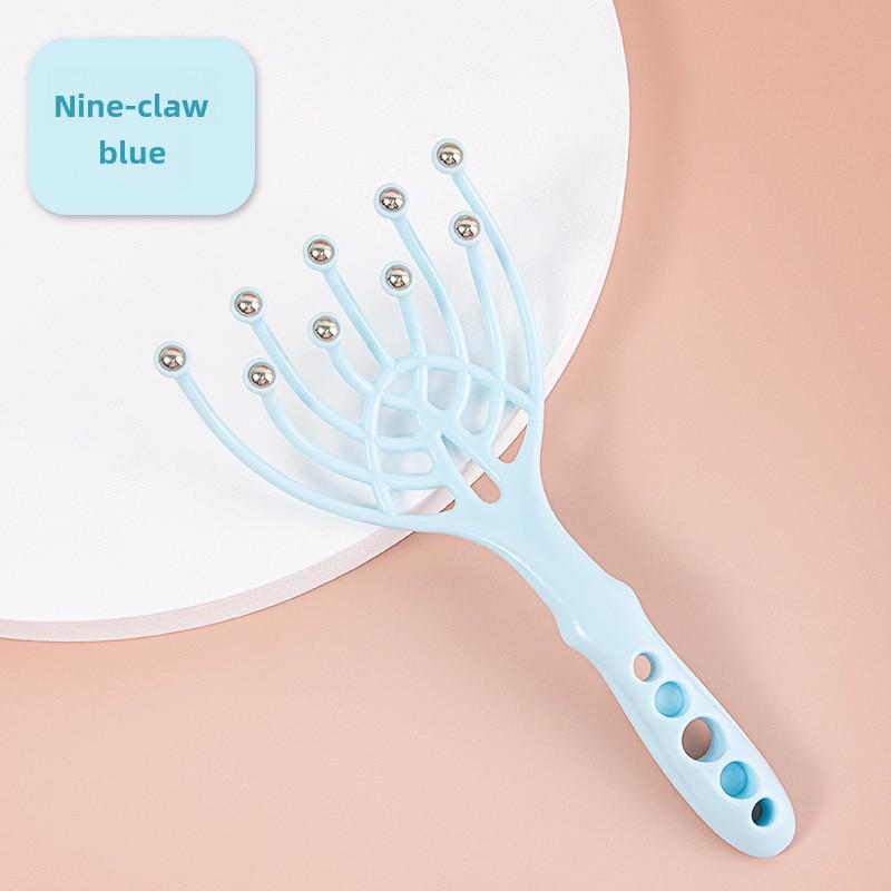 

Массажер для кожи головы с пятью лапками: Расческа для головы для релаксации и декомпрессии Nine claws синий