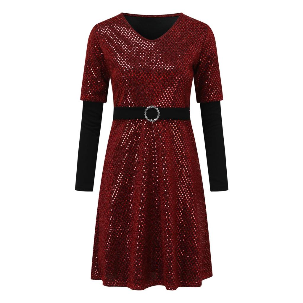 Mujeres Manga Larga Vestidos de Otoño Lentejuelas Moda Casual Vestido de  medio cuerpo comprar a buen precio — entrega gratuita, reseñas reales con  fotos — Joom