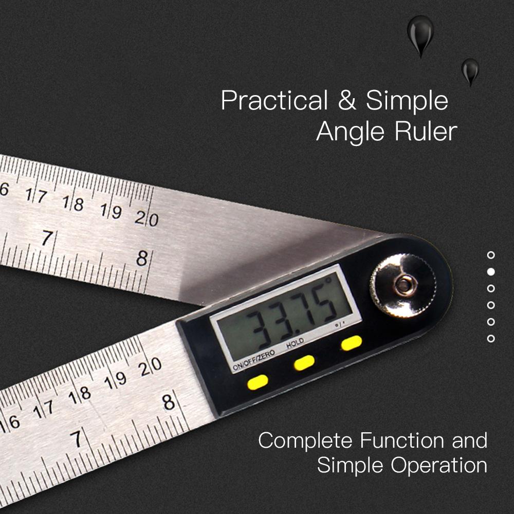 Digital Angle Finder, Stainless Steel Angle Measuring Tool Digital Angle Gauge Electronic Angle Ruler with LCD Display for Woodworking Carpenter Const