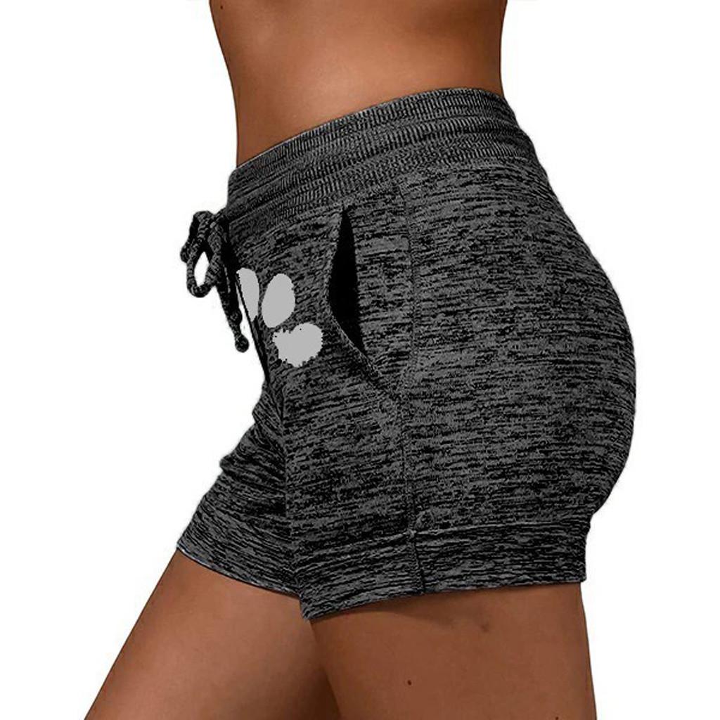Modne damskie szybkoschnące, sportowe szorty z nadrukiem Elastyczne krótkie spodnie do jogi