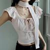 European and American Y2K style design sense short-sleeved fashion vest top women's clothing spring and summer Y2K