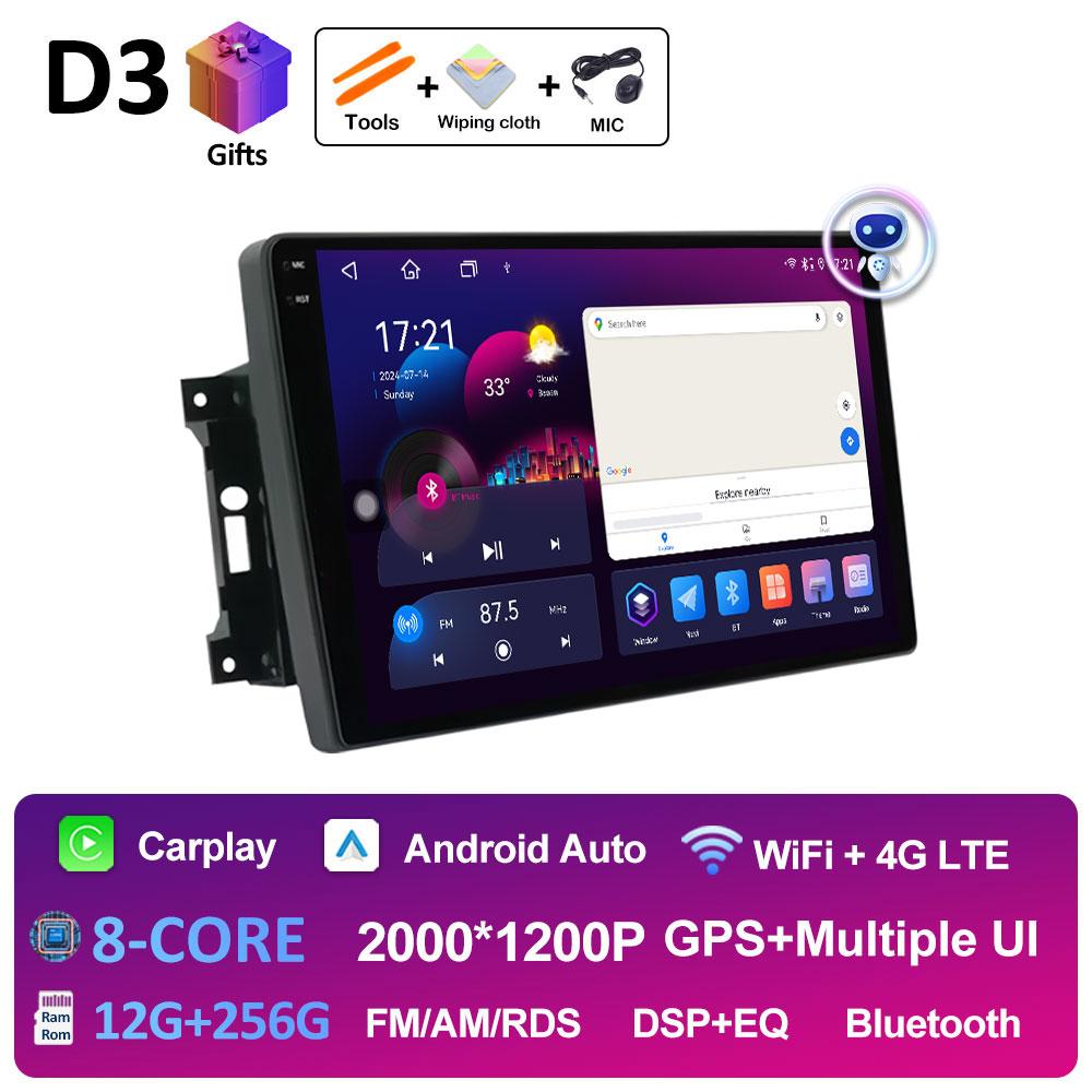 For Jeep Wrangler 3 JK 2007 2008 2009 2010 - 2018 Android 14 Wireless Carplay GPS Navigation Bluetooth Smart System Accessories