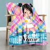 Girls Play Badminton Customize Text Blanket Lightweight Customizable Blanket Soft & Cozy Throw For Chair Couch Sofa Livingroom