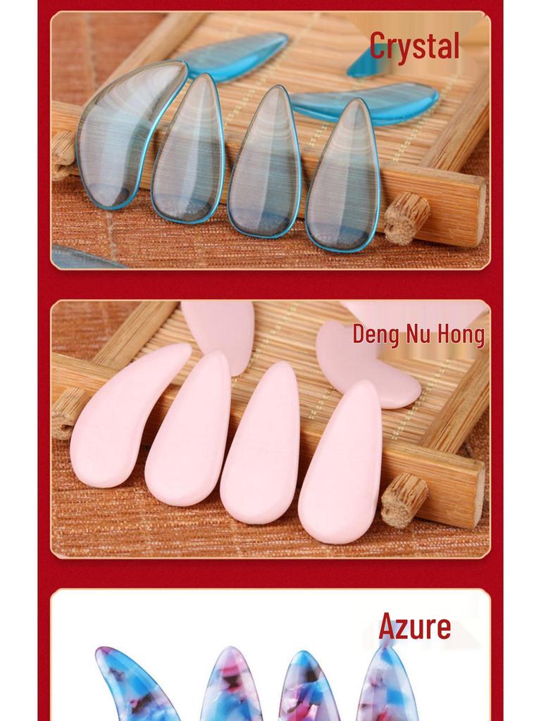 Authentic Tortoiseshell Colored Guzheng Fingernails for Children - Professional Performance Grade, Medium Size