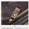 Men Vintage Crocodile Grain Top Grain Genuine Leather Motorcycle Thigh Leg Bag Multifunctional Waist Hip Fanny Pack For Riding