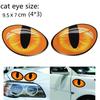 1Pair 3D Funny Reflective Cat Eyes Car Stickers Truck Head Engine Rearview Mirror Window