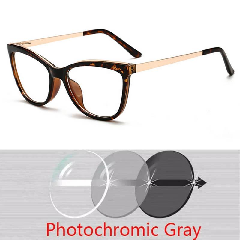 Diopter 0 -0.5 -0.75 -1.0 -1.5 -2.0 -3.0 To -8.0 Myopia Glasses Anti Blue Light Cat Eye Big Frame Prescription Eyewear