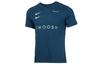Nike T Shirts Men's Power Blue Crew Neck Moderate Straight Fit CV5893-499