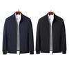 Men Jacket Stand Collar Long Sleeve Zipper Closure Windproof Jacket with Pockets Smart Temperament Men Outerwear