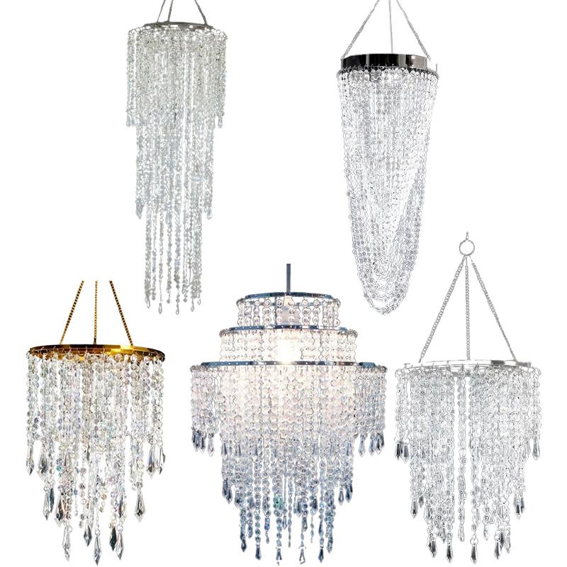 1 buc. Lampă candelabru romantică cu mărgele, abajur candelabru, decor pentru casă, picături bijuterie strălucitoare, dramatic, 5 stiluri