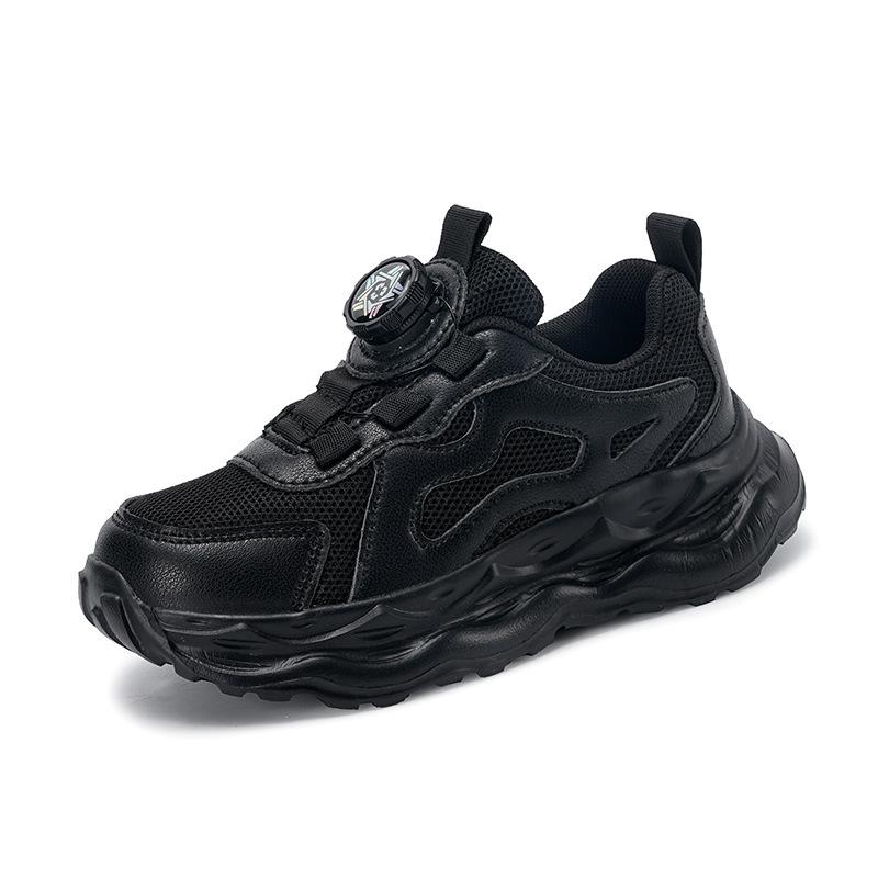 Boys' new mesh medium and older children's light casual sports shoes Girls' rotating buckle casual school casual shoes