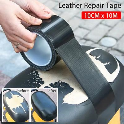 1 rouleau de ruban adhésif de réparation en cuir noir, patch en cuir PU auto-adhésif, solide, collant, imperméable, patch de premiers secours, ruban de réparation de trou, ruban de réparation de siège imperméable