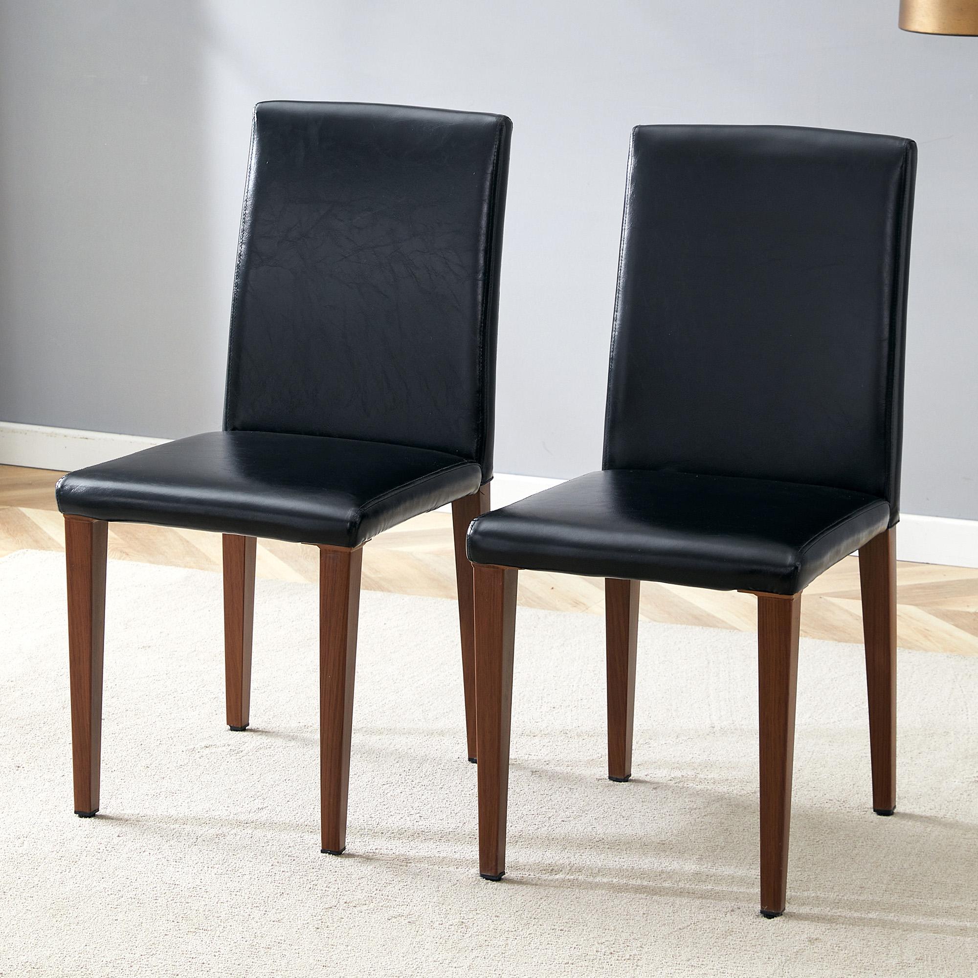 [2-Piece Set Minimalist Dining Chairs] Black