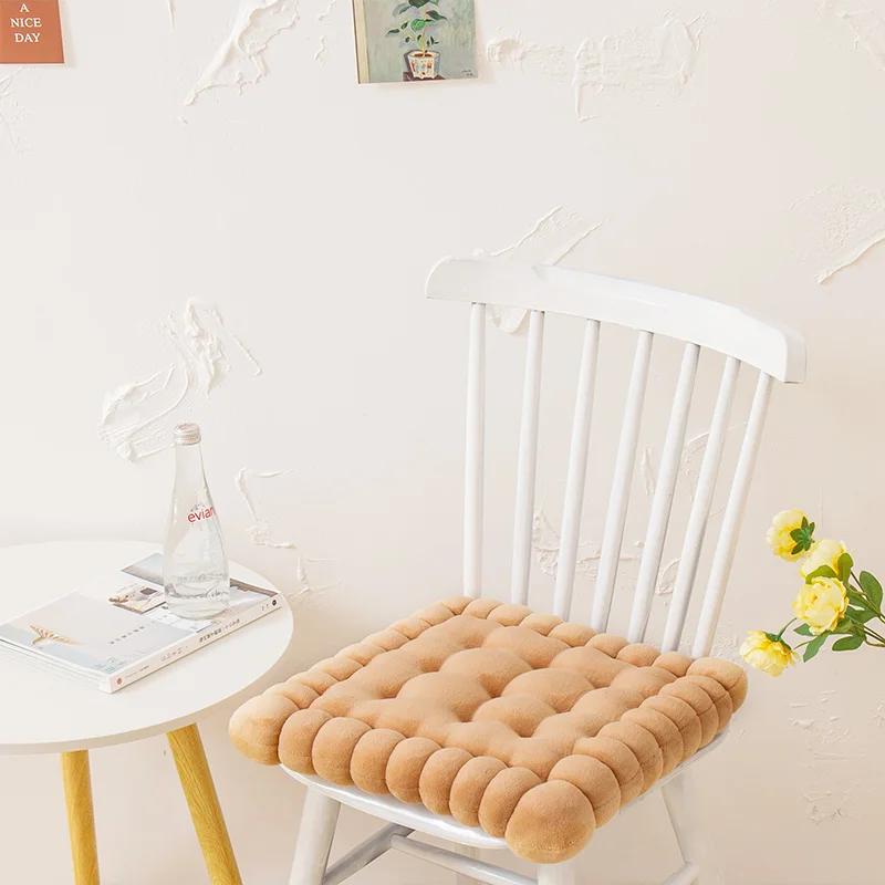 Biscuit Shape Cushion Soft Stuffed Cookie Cushion Creative Pillow Chair Car Seat Pad Home Sofa Decor Cookie Tatami Back Cushion