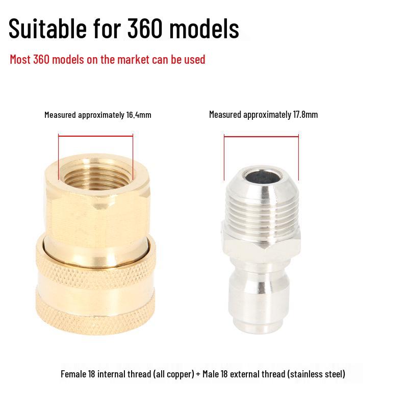 High-Pressure Copper Quick-Connect Water Hose Adapter for Car Washers