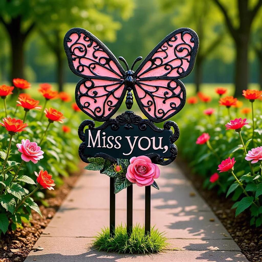 Acrylic Butterfly Garden Courtyard Decoration Commemorative Sign For Outdoor Sign Small Garden Flags for outside Valentines