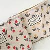 Women Corduroy Flower Handbag Cosmetic Makeup Bag Cases for Girls Portable Travel Storage Bag Zipper Wash Pouch Purse Organizer