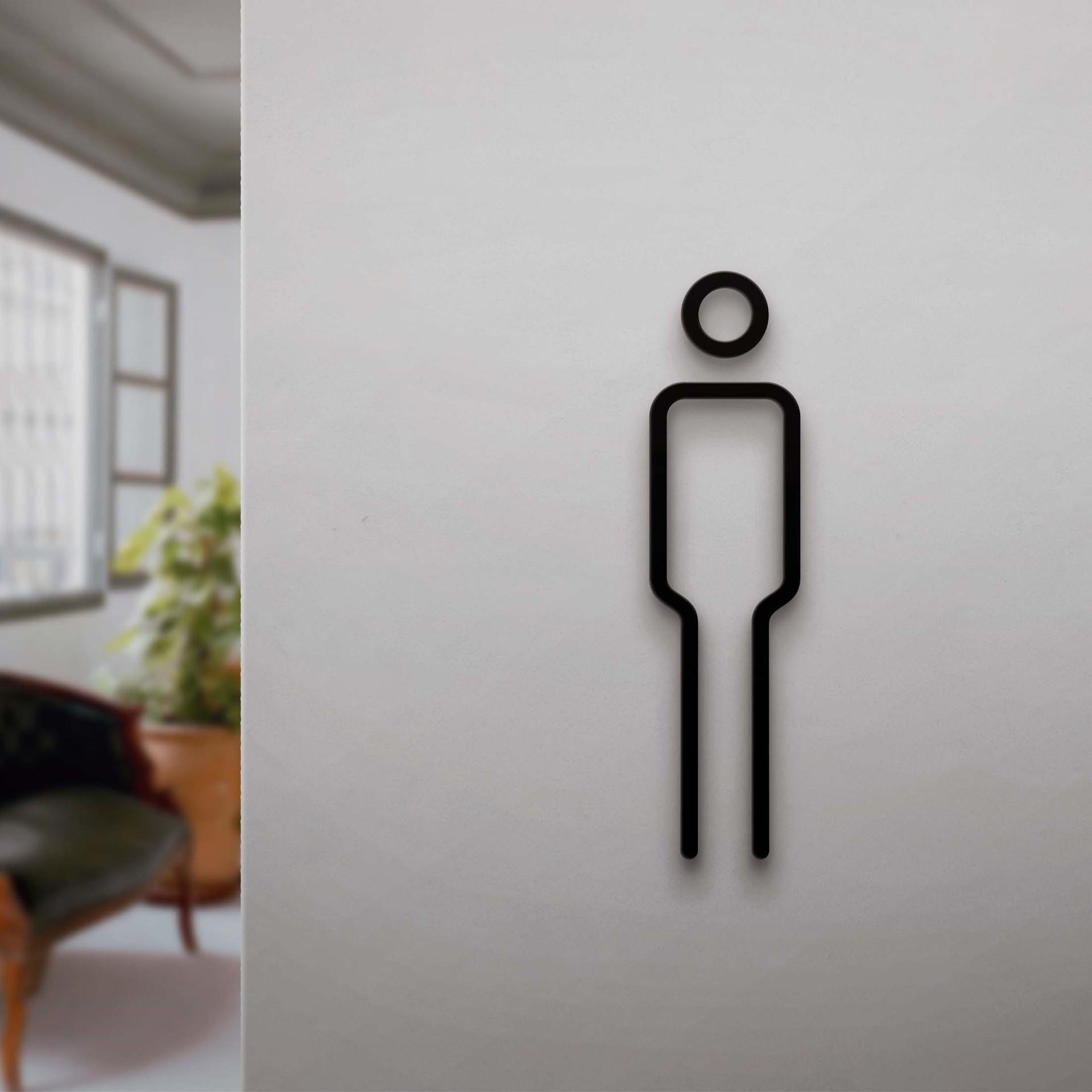 

3D Stereo Men s & Women s Bathroom Wall Sticker Sign - Toilet Door Plate WC