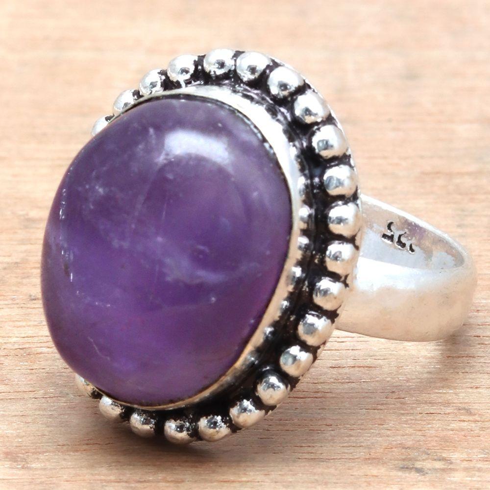 Amethyst Gemstone Handmade Silver Jewelry  "8"