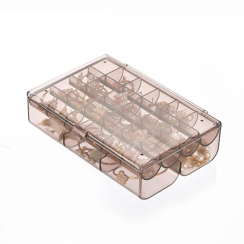 

Коробка для хранения ювелирных изделий, большая емкость, многослойная, для колец, сережек, ожерелий, прозрачная