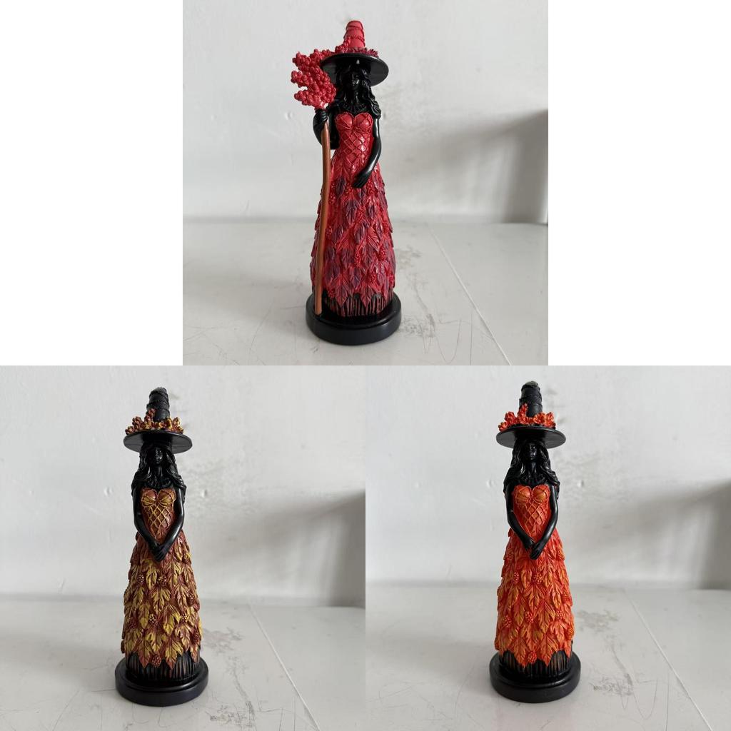 Statua Magica di Strega d'Autunno Statuetta Decorativa Per Decorazione Casa Ufficio