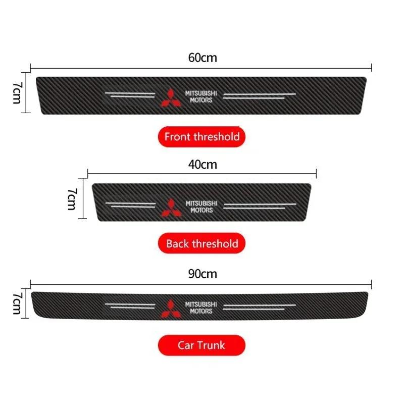 Car Door Sill Protector Sticker for Mitsubishi Eclipse Lancer Ralliart Outlander ASX L200 Mirage Pajero Rear Trunk Bumper Strips