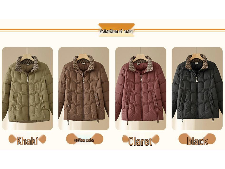 Korean Style Lightweight Down Jacket for Middle-aged Women
