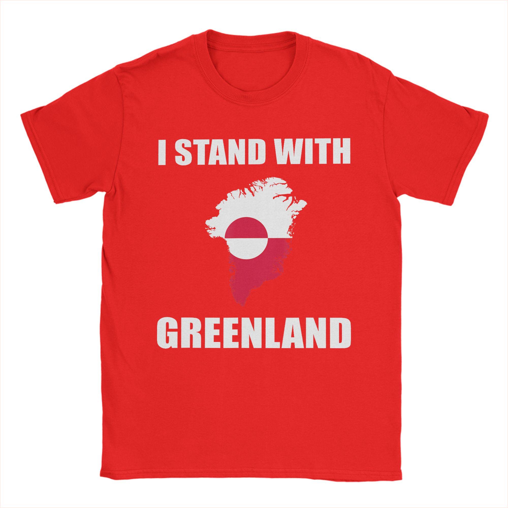 I Stand With Greenland Shirt For Greenland Lovers Greenland TShirt T Shirts Mens Cotton O Neck Clothes Short Sleeve Tshirt S