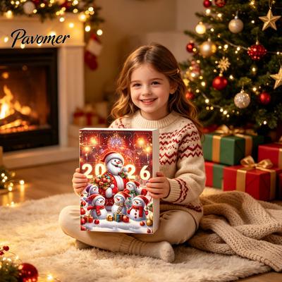 Calendario de Adviento de Navidad 2026, Caja de Cuenta Atrás de 24 Días con Muñeco de Nieve con Colgantes Acrílicos para la Celebración de Nochebuena, Decoración Festiva para el Árbol, Regalo Navideño para Niños
