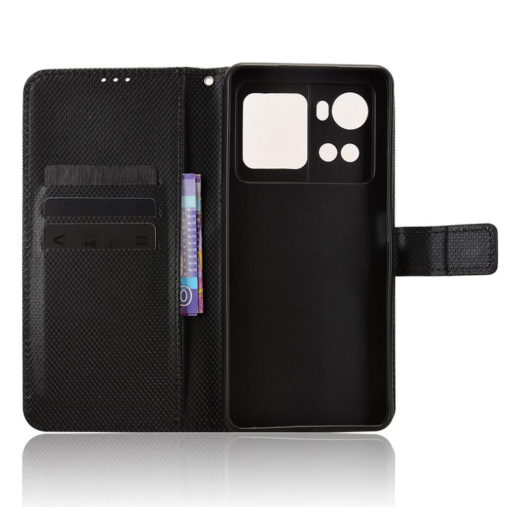 Pro Cubot X100 Kožené pouzdro typu peněženka s popruhem Telefonní kryt s diamantovou texturou