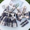 Adjustable Dog Dress Set Mesh Breathable Sweet Bow Plaid Harnesses with Traction Rope Comfortable Puppy Outfits Spring Summer