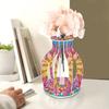 Acrylic Wood Colorful Pattern Diamond Mosaic Rhinestones Vase Diamond Painting Tabletop Vase Ornaments Kit for Home Office Decor