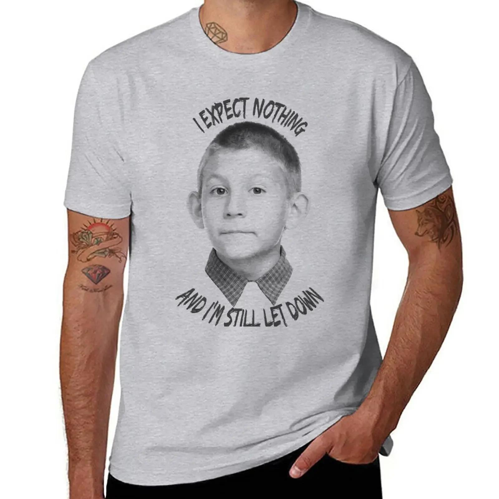 I expect nothing TShirt sweat kawaii clothes boys whites black tshirts for men S