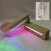 Rectangle Solid Wooden LED Base Strip Luminous Base for Resin Letter Lamp Glass Resin Art Wood Light Display Base Home Decor