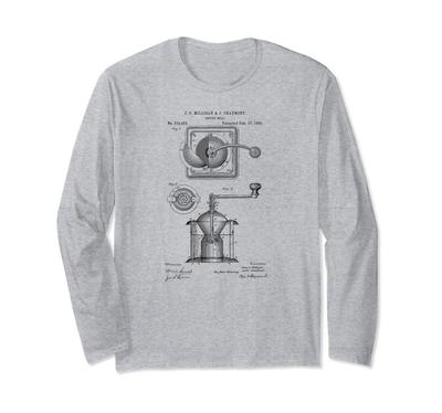 1885 Kaffeemühle Zeichnung Langarm-T-Shirt