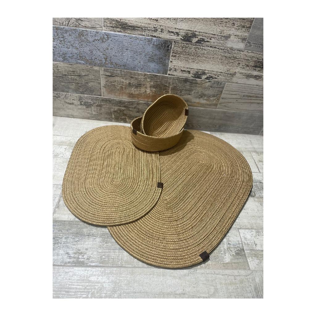 Iuta, răchită, set covoraș de baie, set coș de baie, set covoraș