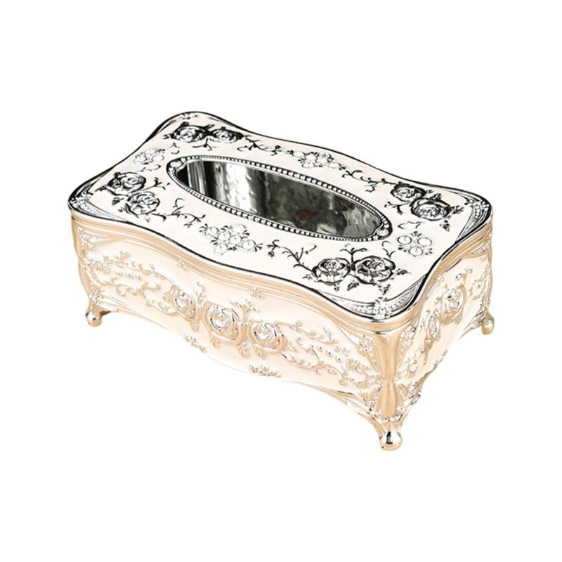 Artistic Floral Print ABS Tissue Holder With Easy Open Lid Sophisticated Decors Tissue Box For Convenient Refills