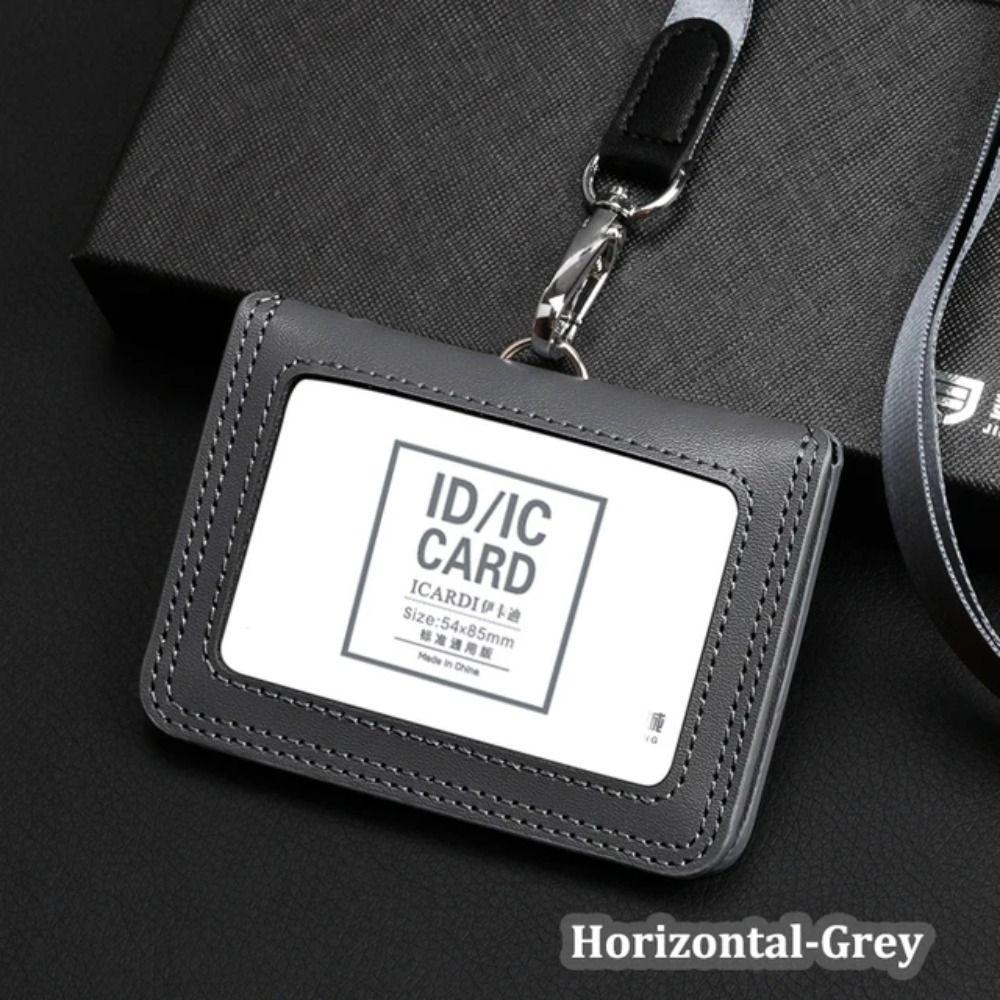 Cowhide Leather Doctors Badge Holder Business Work Card Case Women Men ID Card Holder  Referee