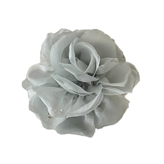 

Hair Claw Mesh Yarn Texture 3D Flower Design Large Shark Hair Clip Versatile Daily Date Hair Accessory