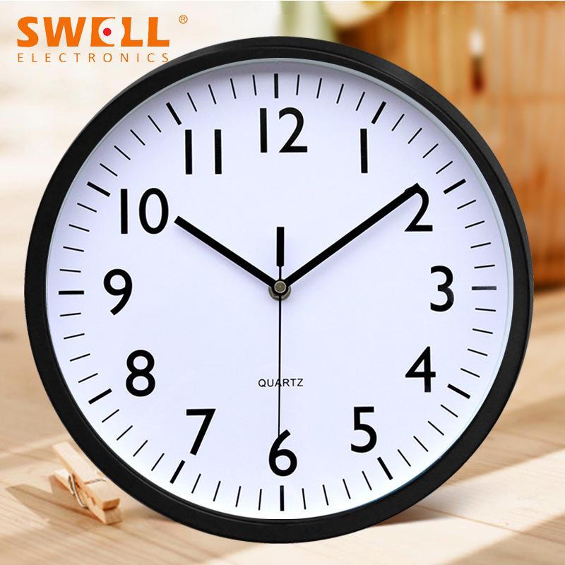 12" Minimalist Silent Metal Wall Clock - Round, Stylish, Simple Home Design, Customizable