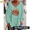 Women's Fashion Casual Long Sleeve V-Neck Blouses & Shirts