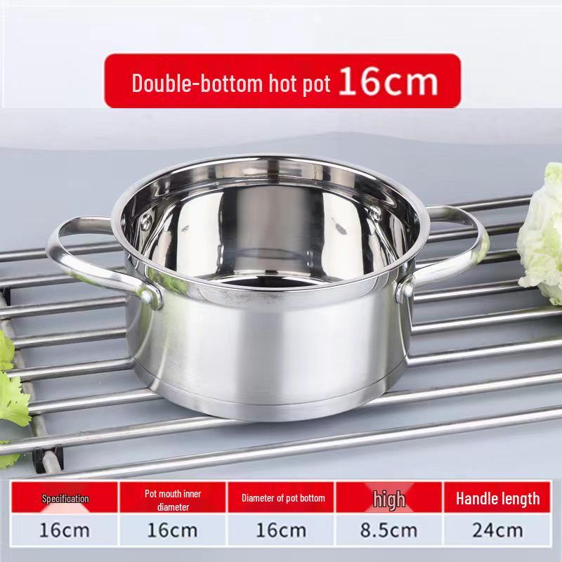 Stainless Steel Single-Serve Mini Hot Pot with Induction Compatibility and Extra Thick Design for One Person