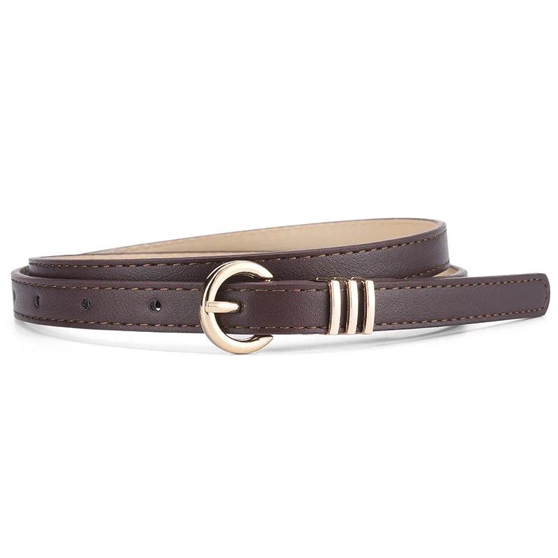 Width 1.4Cm Fashion Simple Women'S Belt Versatile Dress Jeans Accessories Girdle Gothic Retro Gold Pin Buckle Thin Waistband
