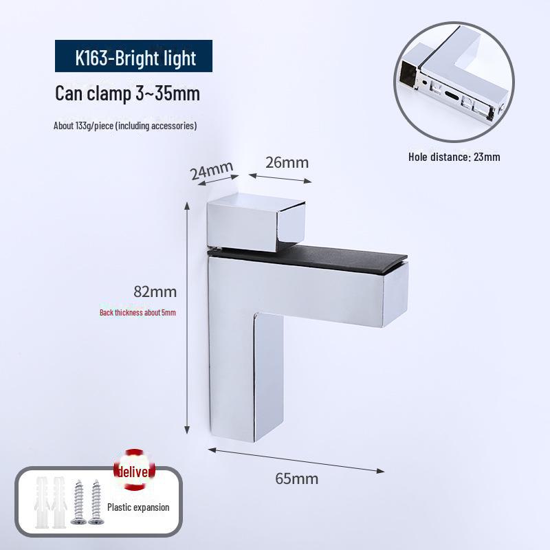 F-shaped Duckbill Glass Clamp for Bathroom/Kitchen 