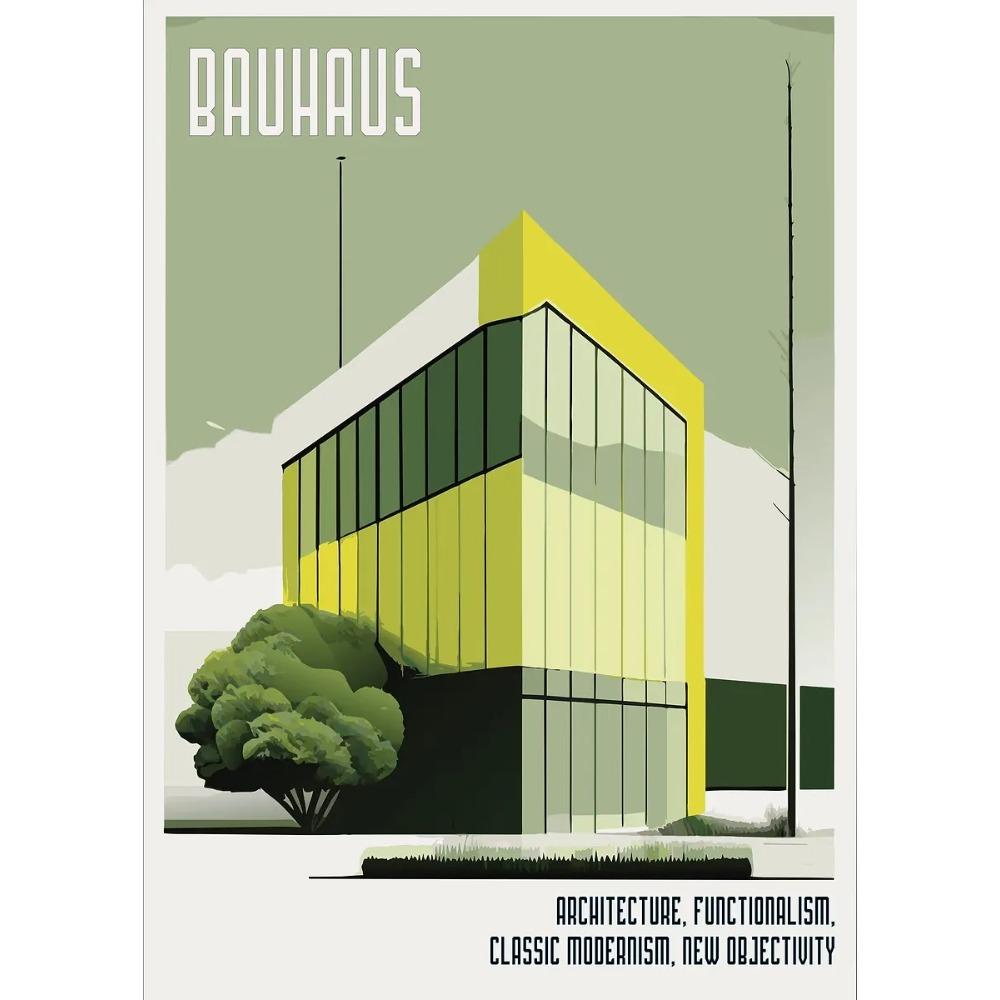 Bauhaus Moderne Architektur Poster Linien und Minimalistische Architekten Drucke Leinwand Malerei Wandkunst Bild Heim Wohnzimmer Dekor