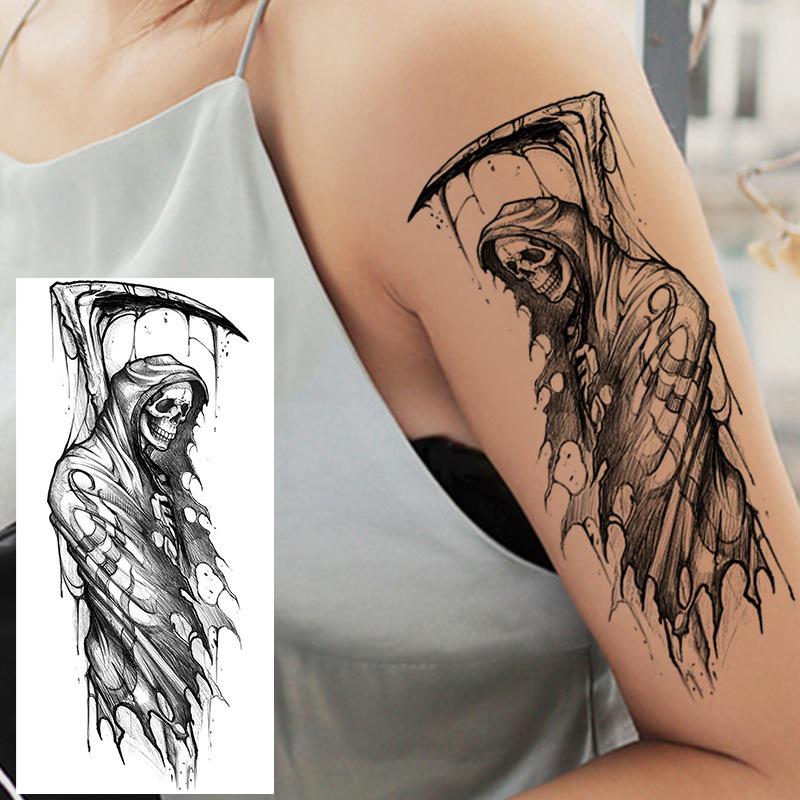 Waterproof Cross-border Snake & Dragon Skull Temporary Tattoo Stickers for Arm, European & American Design